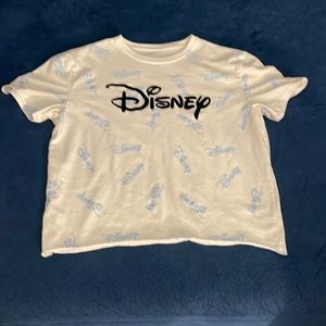 White and blue Disney shirt